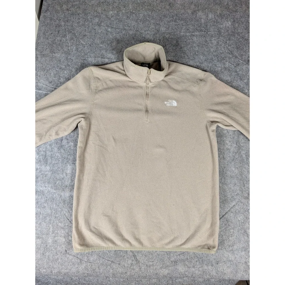 The North Face TKA 100 Fleece Quarter Zip‎ Pullover Tan Beige Mens L